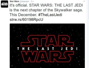 Звездные войны твиттер, дата выхода Звездных Войн, дата выхода восьмого эпизода звездных войн, звездные войны смотреть онлайн, звездные войны скачать